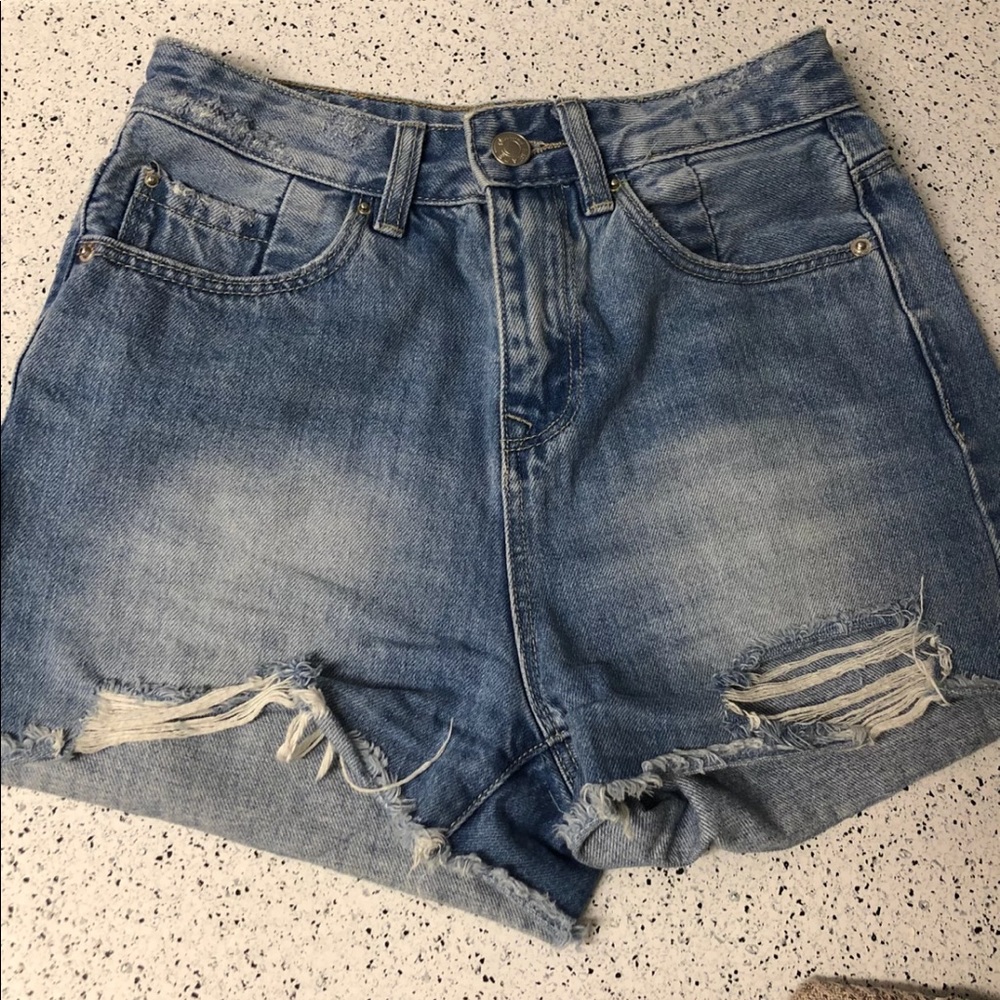 Distressed High Waisted Shorts